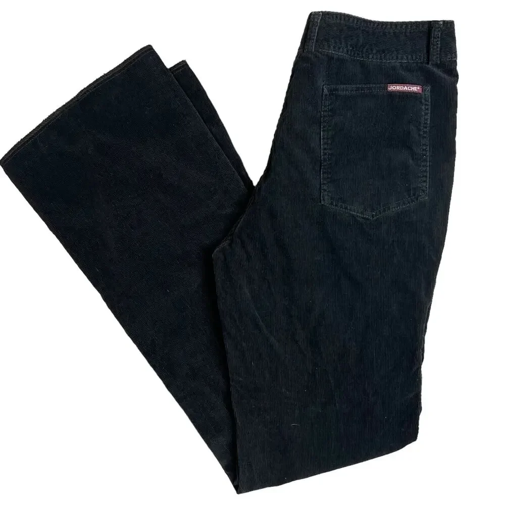 Vintage JORDACHE Pants Men's Corduroy Cords Cotton Black 34